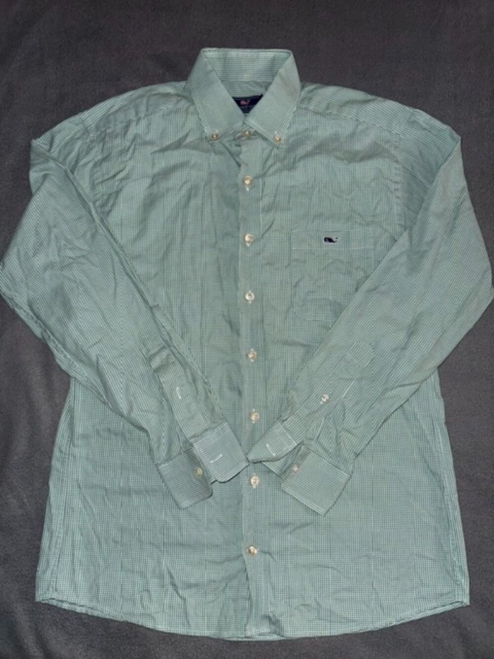 Vineyard Vines Men's Classic Fit Tucker Button Up Shirt Green White Size Medium